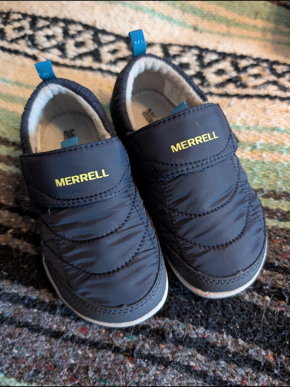 Merrell Kids Bare Steps Hut Moc Sneakers Navy Blue Size 7.5 W